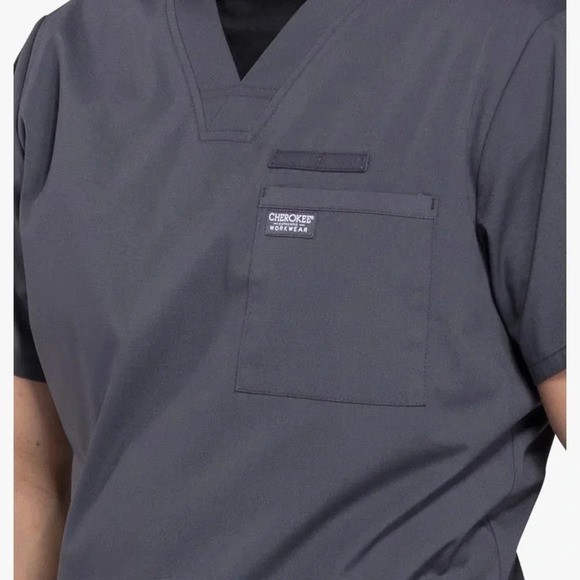 Cherokee Scrubs for Men V-Neck Top, Workwear Professionals Soft Stretch - Picture 5 of 6